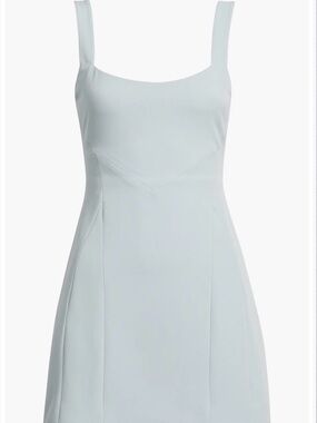 Square-Neck Mini Dress in Light Blue